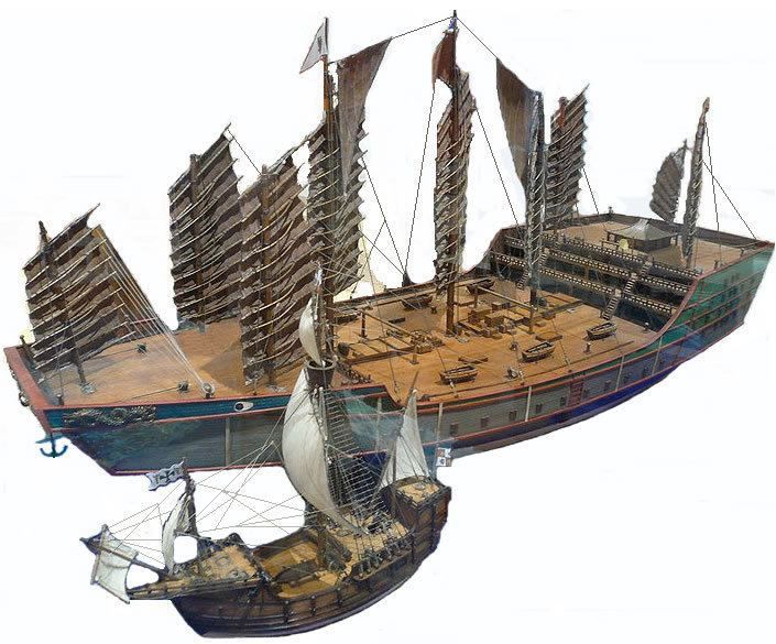 A baochuan next to a Western barbarian flagship